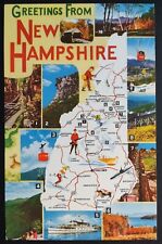 Postcard Vintage Greetings New Hampshire Map Multi View picture