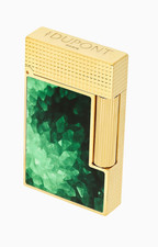 S.T. Dupont Line 2 Perfect Ping Lighter, Green Geode Gold, C16036CL, New In Box picture
