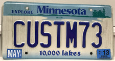 2013 Minnesota Vanity Personalized License Plate CUSTM73 Custom 1973 picture