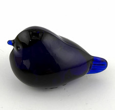 Vintage Reijmyre Sweden Tyko Axelsson Cobalt Blue Glass Bird Figurine 2.75