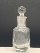 ANTIQUE LAZELL'S PERFUME NEW YORK Bottle 3-3/8” PATN AUG 2 1887 W/ STOPPER AS IS picture