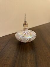 Crystal Clear Pink Iridized Perfume Bottle With Stopper  -  Exciting picture