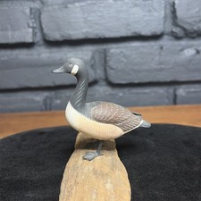 Vintage Miniature WILLIAM H. REINBOLD Painted Carved Wood Canadian Goose Carving picture