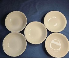 Set of 5 Vintage SCIO Ransom Cream Ironstone Scalloped 6.25