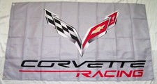 CORVETTE FLAG BANNER 3'X5' SIGN CHEVROLET MAN CAVE SHOP WALL GARAGE GM RACING picture