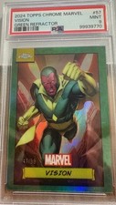 2024 Topps Chrome Marvel VISION green /99 PSA 9 Pop 1 picture