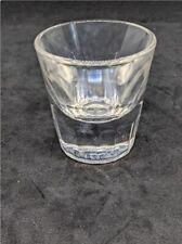 Vintage Squat Shot Glass Wide Mouth Heavy Glass Beveled Bottom 1 oz picture