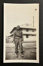 WW2 Vint Black Soldier US Army Examiner Stamp Military Barracks Snapshot picture