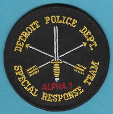 DETROIT MICHIGAN POLICE SPECIAL RESPONSE TEAM ALPHA 1 PATCH picture