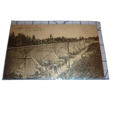 RPPC 1912 Sandy Hook NJ Fort Hancock Mortar Battery Military Camp Tent Postcard picture