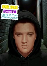 Elvis Presley SeeThru Mesh Face Mask King Of Rock Breathable Costume Halloween picture