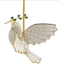 Value Arts B908E4 Cloisonne Peace Dove Hanging Ornament Enamel on Copper B908... picture