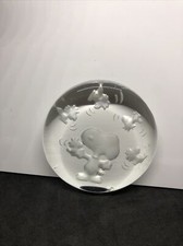 Rare Peanuts Snoopy & Woodstock Glass Paperweight  Etched maybe A Mold Too 1965 picture