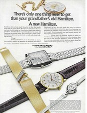 1968 Hamilton 5 Watch Grandfather Mens Womens Gold Original  Classic Print Ad picture