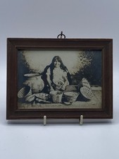 Old Photo of Apache Woman Native American Indian With Baskets In Frame picture