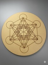 Metatron’s Cube Sacred Geometry Crystal Wooden Grid Board Reiki Yoga Altar Decor picture