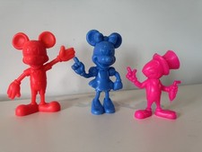Vintage 1971 Marx Disney Mickey Minnie Jiminy Cricket Plastic Figures Lot of 3 picture