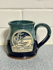 “Deneen Pottery”MUG (NEW) ”CAMP of the WOODS” Speculator, NY~Cobalt/Seafoam Blue picture