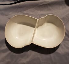Vintage 1966 Frankoma 4QD Divided Bowl in White Sand - Pottery, Americana picture
