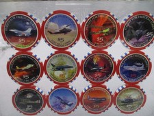 Flamingo Hilton Reno Flight for Freedom Casino Chip Display 12 Chip Framed 1997 picture