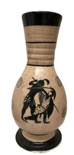 Formalities By Baum Bros Collectible RARE Ethnic Glazed Pottery Footed 8” Vase picture