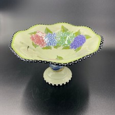 Zrike Conqui Porcelain Hand Painted Eileen Tramonte Hydrangea/Dragonfly Compote picture