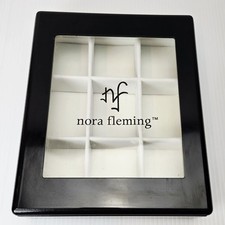 Nora Fleming Wooden Keepsake Box M4 Black 9 Slot Mini Storage Display Hinged picture