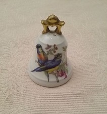 Porcelain Limoges Castel Bell with Exotic Blue Birds. picture