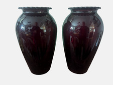2 Ruby Red Bud Vases. 9' Tall x 5