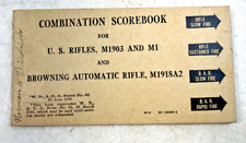 Vintage 1943 WWII Combination Scorebook for U.S. Rifles & Browning Auto Rifle picture