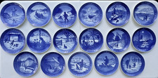 Vintage Royal Copenhagen Kai Lange 17 Christmas Plates Lot 1963 -1979 (One Chip) picture