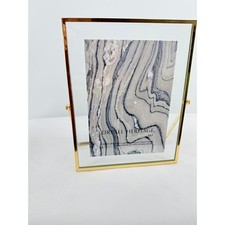 Gold Floating Glass Picture Frame Tabletop Easel Double Glass Metal Frame 5x7 picture