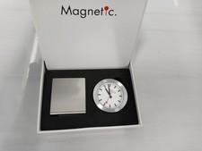 Mondaine Official Swiss Railways 50mm Magnetic Desk Clock Brushed Steel picture