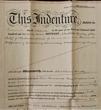 1877 antique DEED INDENTURE Matilda BUSHER phila pa Fra HOFFMAN sadsbury chester picture