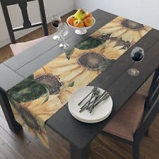 SUNFLOWER Illustration Table Runner (Cotton, Poly) picture