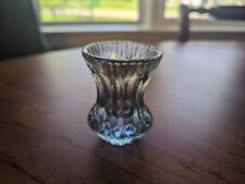 VTG Cut-Glass Toothpick Holder Clear To Blue picture