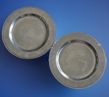 Pair Wilton Armetale RWP Pewter Dinner Plates 11”Columbia PA USA Queen Anne MCM picture