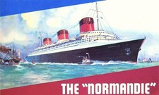 Doomed SS Normandie Ocean Liner USS Lafayette Fire New York Harbor 1935 Mag Ad picture