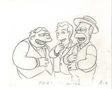 Simpsons Homer Barney Be Sharps Cel Drawing Production Animation 1993 Fox DD-010 picture