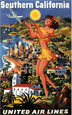 Vintage SoCal Travel Advertisement Poster picture