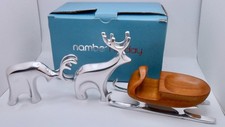 NAMBE Todd Meyers Miniature Sleigh with Reindeer 3-Pc. Figurine Set H72 picture