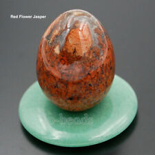 EPIC STONE- 35x45mm Red Flower Jasper Egg-Crystal Healing Decor Statue Egg picture