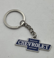 CHEVROLET VTG Style Blue Bowtie Chevy ADVERTISING Sign METAL Enamel KEYCHAIN Fob picture