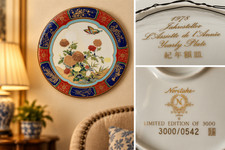 Noritake 1978 Yearly Plate 14” Charger Butterflies Flowers Limited Ed 0542/3000 picture
