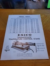 Vintage 1938 ESICO advertising sizes booklet picture
