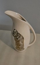 Vintage Mid-Century Pitcher Gold Metallic Anthropomorphic Character Animal Print picture