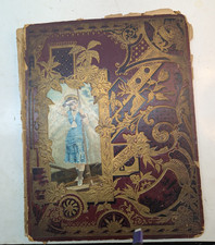 VTG Loaded Beautiful Antique Victorian Scrapbook Advertising Full Of Ephemera picture
