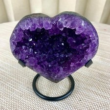 360G Natural heart-shaped Amethyst gem quartz cluster crystal sample picture