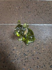 Westmoreland Handmade Olive Green Glass French Bulldog Figurine picture