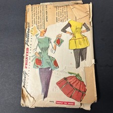 Simplicity 4492 Cobbler Half Apron Pot Holder Pattern Women Small Fair picture